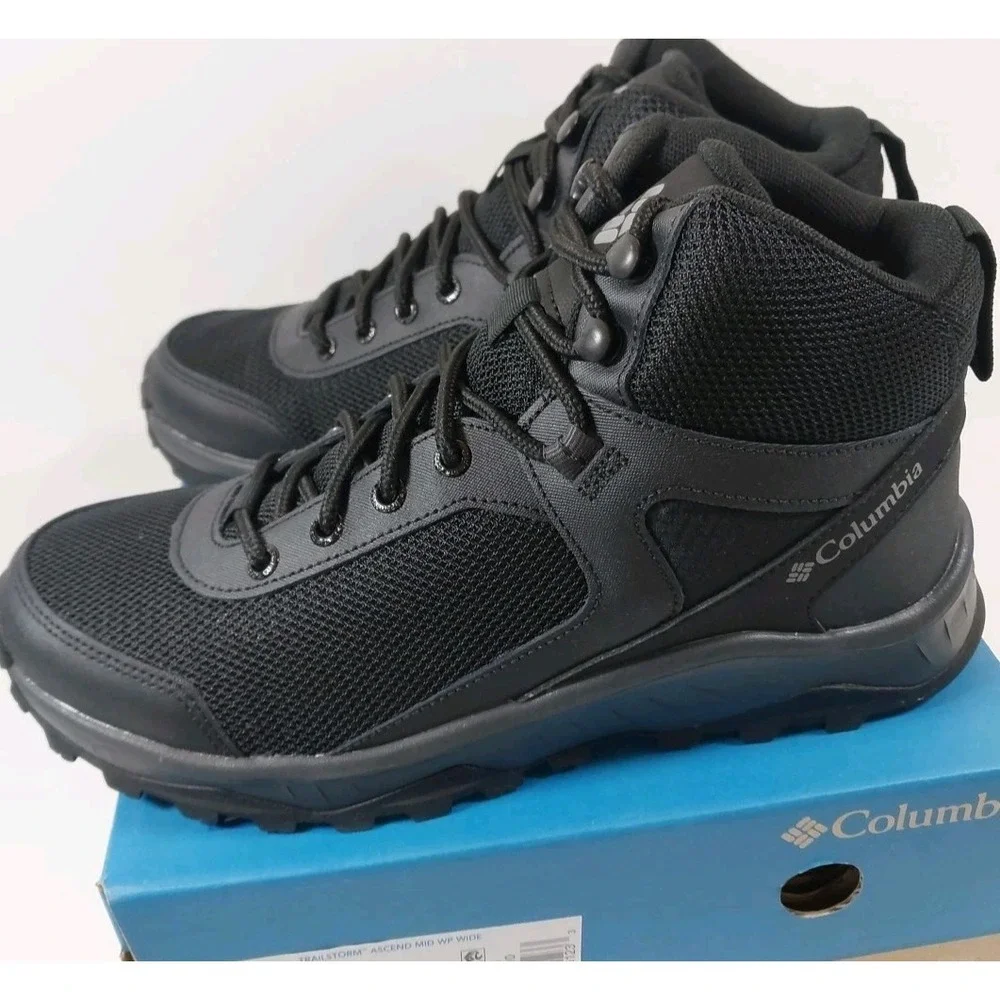 Columbia Trailstorm Ascend Mid Wide Hiking Boots Men's Size 8.5 Black